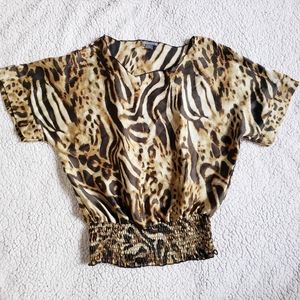 Leopard Tiger animal print dolman sleeve top